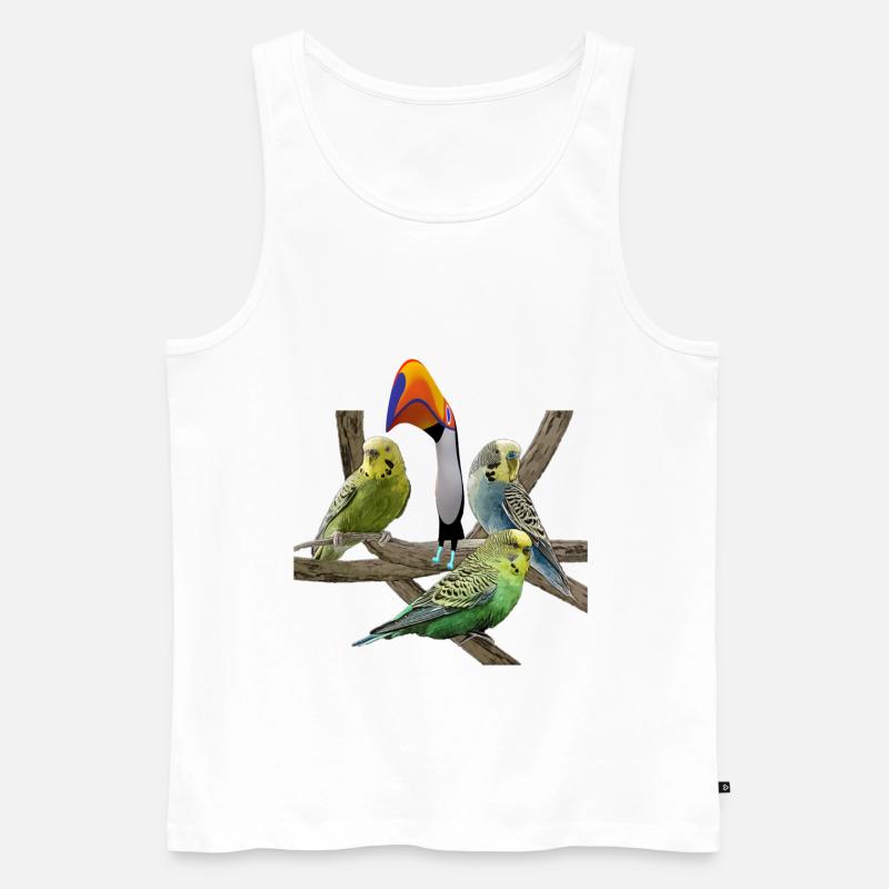 Wellensittiche - Männer Premium Bio Tank Top - Weiß
