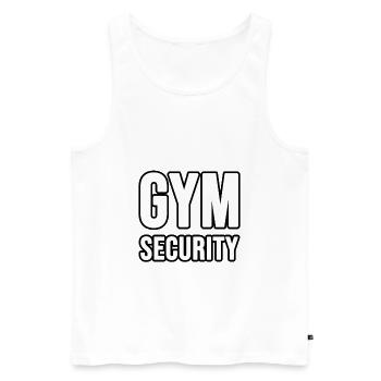 GYM Security - Männer Premium Bio Tank Top - Weiß - Vorne - Michal (187cm)