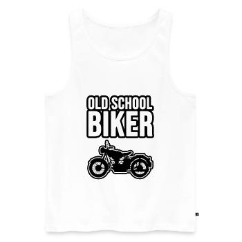 Old School Biker! - Men's Premium Organic Tank Top - white - Front - Michal (187cm)