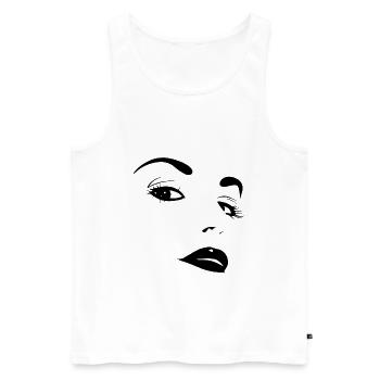 Woman face - Men's Premium Organic Tank Top - white - Front - AI Model Male 178 light (178cm)