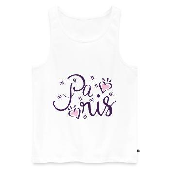 Paris Letters Love Couples Purple - Men's Premium Organic Tank Top - white - Front - Michal (187cm)