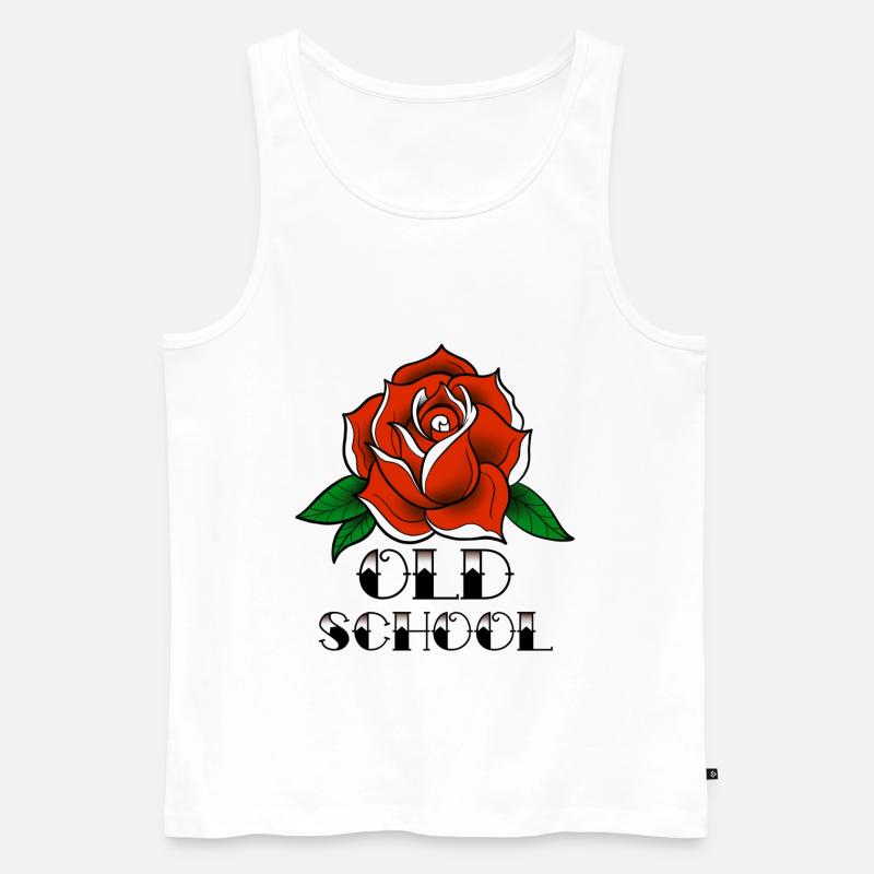 Rose old school - Männer Premium Bio Tank Top - Weiß