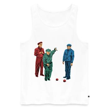 Lyonnaise Boulesport Gift - Men's Premium Organic Tank Top - white - Front - AI Model Male 178 light (178cm)