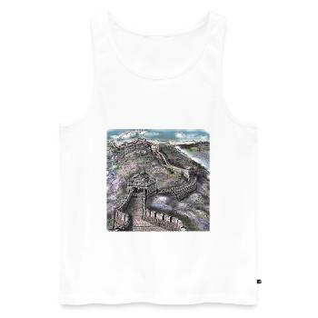 Chinesische Mauer China Wunder Denkmal Peking - Männer Premium Bio Tank Top - Weiß - Vorne - Michal (187cm)