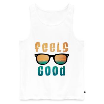 Feels good - Men's Premium Organic Tank Top - white - Front - AI Model Male 178 light (178cm)