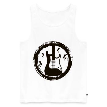 Gitarre - Guitar - Vintage Rock - Hardrock - Men's Premium Organic Tank Top - white - Front - Michal (187cm)