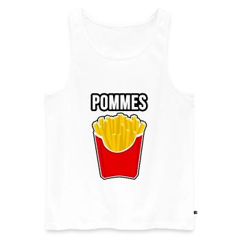 Pommes - Männer Premium Bio Tank Top - Weiß - Vorne - Michal (187cm)