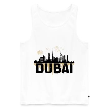 Fireworks Dubai Skyline Khalifa - Men's Premium Organic Tank Top - white - Front - AI Model Male 178 light (178cm)