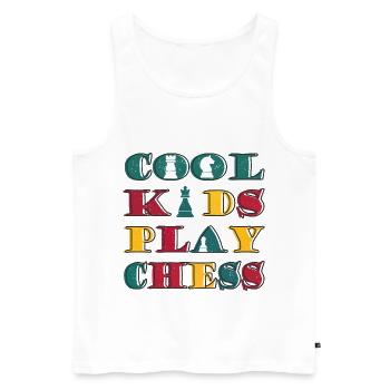 Kinder Schach - Männer Premium Bio Tank Top - Weiß - Vorne - Michal (187cm)