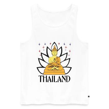 Thaïlande Buddha - Débardeur bio Premium Homme - blanc - Devant - Michal (187cm)
