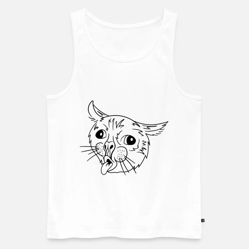 Hässliches Hustende Katze Meme - Männer Premium Bio Tank Top - Weiß