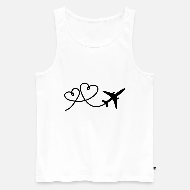 Flugzeug - Männer Premium Bio Tank Top - Weiß