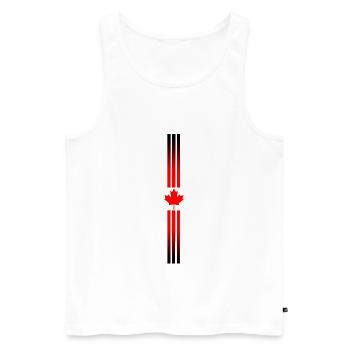 Logo feuille rouge Canada - Débardeur bio Premium Homme - blanc - Devant - AI Model Male 178 light (178cm)