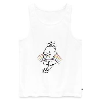 Süßer Drachen Kawaii Regenbogen - Männer Premium Bio Tank Top - Weiß - Vorne - Michal (187cm)