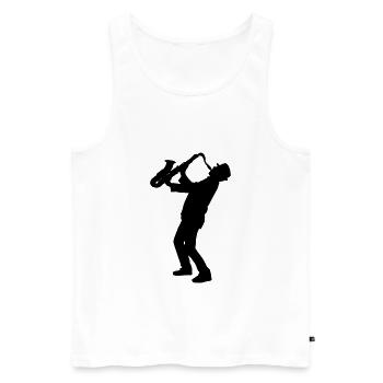 Saxophone Player Jazz Music - Débardeur bio Premium Homme - blanc - Devant - Michal (187cm)