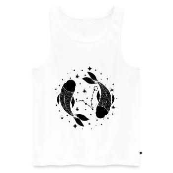 Signe du zodiaque Poissons Soulful Poissons Février Mars - Débardeur bio Premium Homme - blanc - Devant - Michal (187cm)