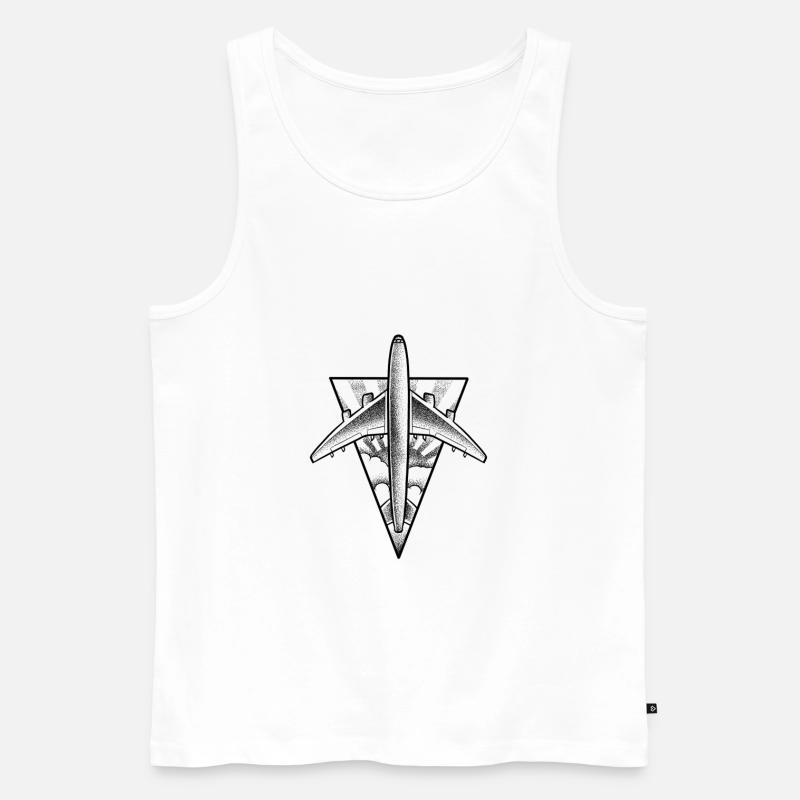 Airplane dotwork tattoo project - Men's Premium Organic Tank Top - white
