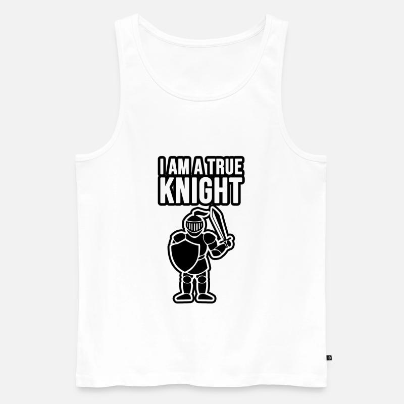 Ich bin ein wahrer Ritter - Männer Premium Bio Tank Top - Weiß