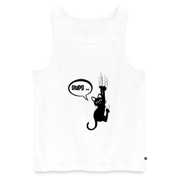 Hoppla.. schwarze Katze betises - Männer Premium Bio Tank Top - Weiß - Vorne - AI Model Male 178 light (178cm)