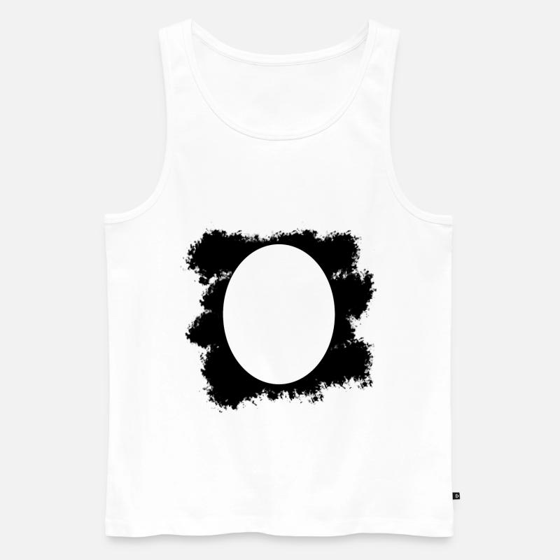 Schwarzer Farbfleck Hintergrund Oval - Männer Premium Bio Tank Top - Weiß