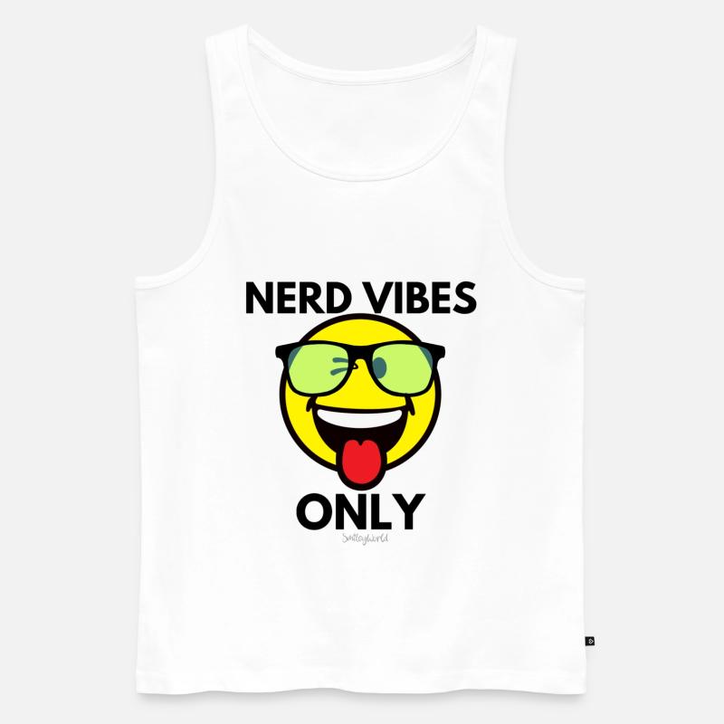 NERD VIBES ONLY - Männer Premium Bio Tank Top - Weiß