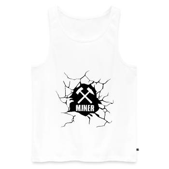 Miner - Männer Premium Bio Tank Top - Weiß - Vorne - AI Model Male 178 light (178cm)