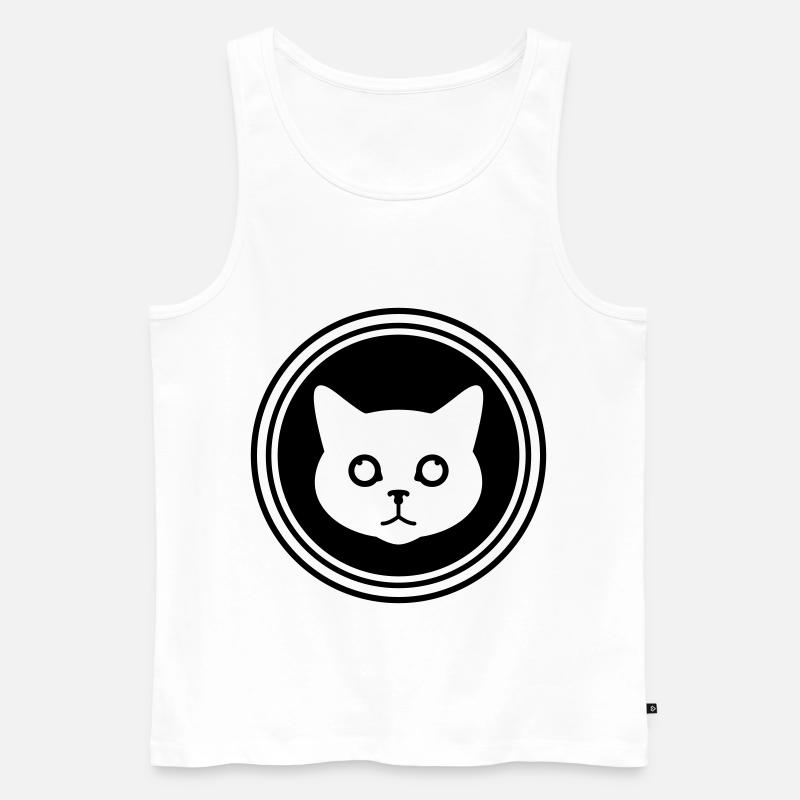 Katze Kopf - Männer Premium Bio Tank Top - Weiß