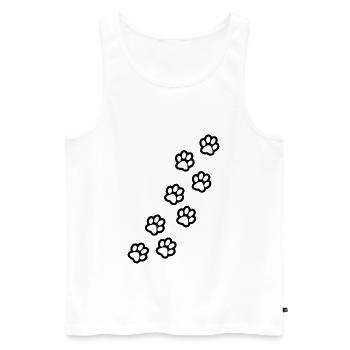 Pattes de chien et de chat - Débardeur bio Premium Homme - blanc - Devant - Michal (187cm)