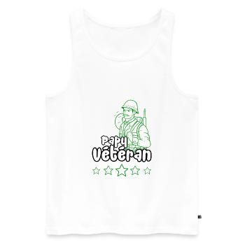 Papy vétéran - Débardeur bio Premium Homme - blanc - Devant - Michal (187cm)