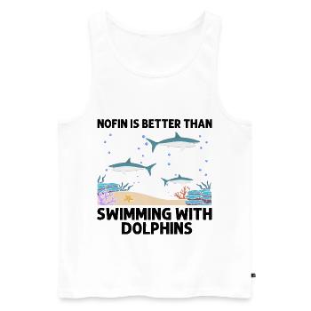 With Dolphins Swimming Dolphin Ocean Sea Mammal - Men's Premium Organic Tank Top - white - Front - Michal (187cm)