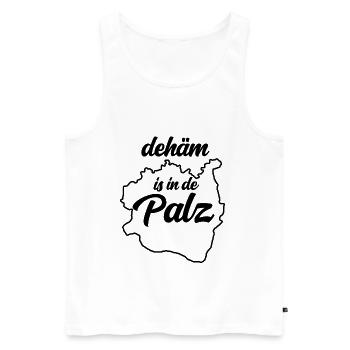 zuhause ist in der Pfalz - dehäm is in de Palz Ges - Männer Premium Bio Tank Top - Weiß - Vorne - Michal (187cm)