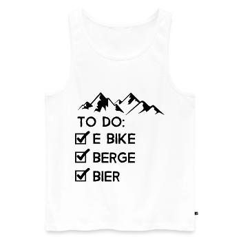 LISTE - E-Bike, Berge, Bier - - Männer Premium Bio Tank Top - Weiß - Vorne - Michal (187cm)