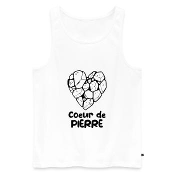 Coeur de pierre - Débardeur bio Premium Homme - blanc - Devant - Michal (187cm)