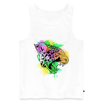 A Beautiful and Fun Watercolor Leopard Design - Men's Premium Organic Tank Top - white - Front - AI Model Male 178 light (178cm)