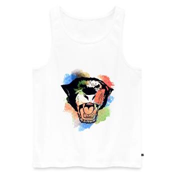 A Beautiful and Fun Watercolor Tiger Design - Men's Premium Organic Tank Top - white - Front - Michal (187cm)
