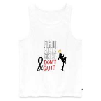 Fight Focus Score 2 - Männer Premium Bio Tank Top - Weiß - Vorne - Michal (187cm)