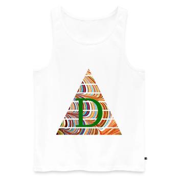 triangle e 56 d - Débardeur bio Premium Homme - blanc - Devant - Michal (187cm)