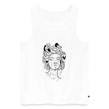 Medusa drawing line art - Men's Premium Organic Tank Top - white - Front - Michal (187cm)