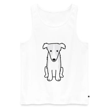 Borzoi Dog Cartoon Kawaii Illustration - Débardeur bio Premium Homme - blanc - Devant - AI Model Male 178 light (178cm)