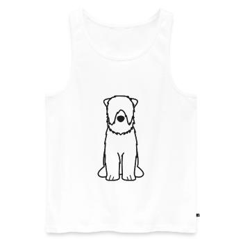 Noir Russe Terrier Chien Dessin Animé Kawaii Illustrat - Débardeur bio Premium Homme - blanc - Devant - Michal (187cm)