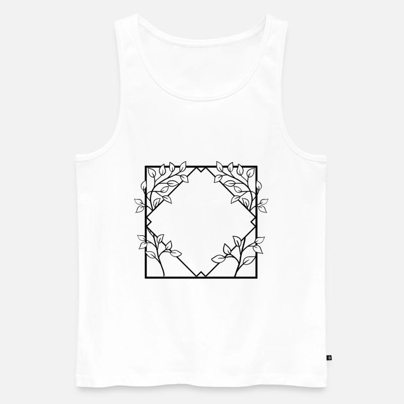 Frame with branches Square frame - Men's Premium Organic Tank Top - white