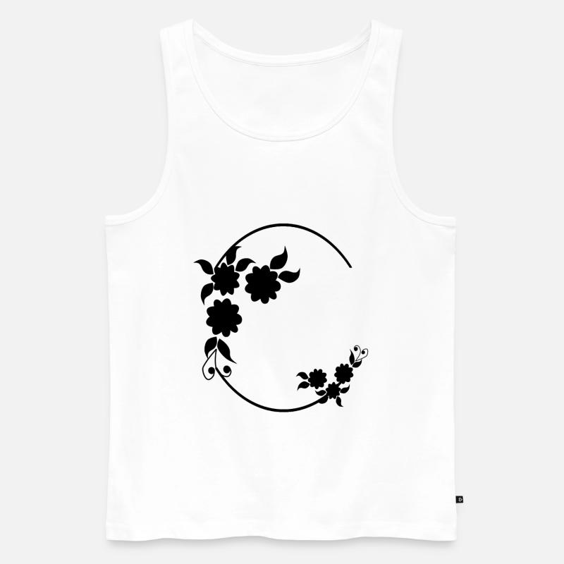 Halbkreis mit Blumen Deko Rahmen - Männer Premium Bio Tank Top - Weiß