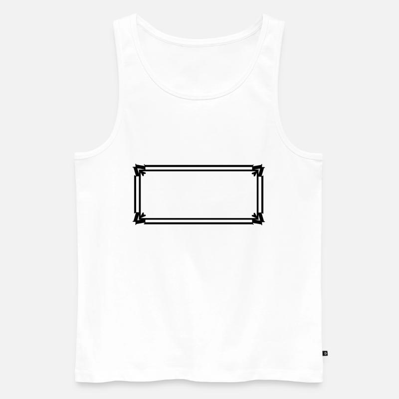 Rectangular frame with ornaments - Men's Premium Organic Tank Top - white