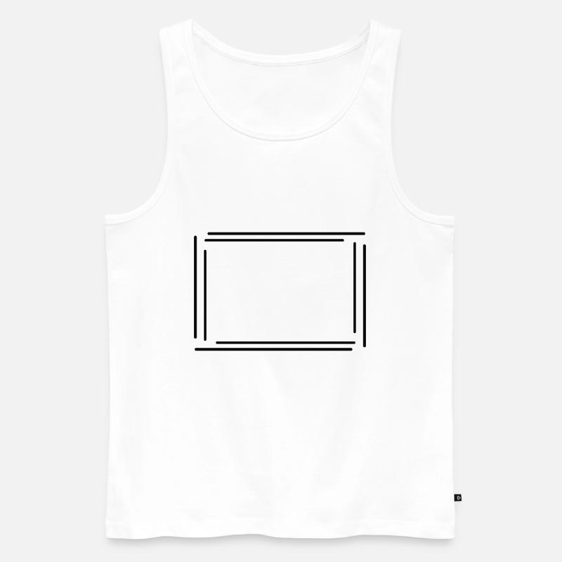 Rectangular frame with black lines - Men's Premium Organic Tank Top - white