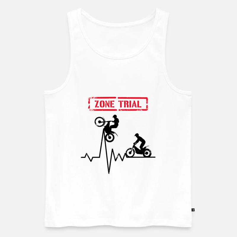 Zonen-Testversion - Heartbeat Moto-Testversion - Männer Premium Bio Tank Top - Weiß