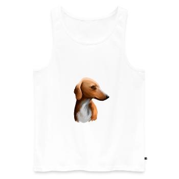 Azawakh Hund Aquarell Skizze Illustration - Männer Premium Bio Tank Top - Weiß - Vorne - Michal (187cm)