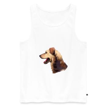 Illustration de l’aquarelle autrichienne pinscher dog - Débardeur bio Premium Homme - blanc - Devant - AI Model Male 178 light (178cm)