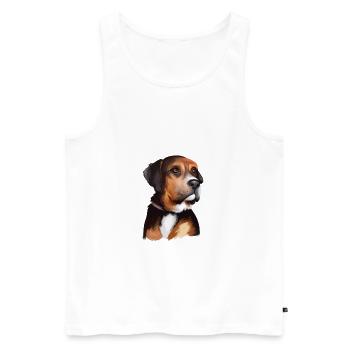 Illustration autrichienne de chien de chien noir et bronzé - Débardeur bio Premium Homme - blanc - Devant - AI Model Male 178 light (178cm)