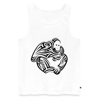 Orangutan Tribal Tattoo - Men's Premium Organic Tank Top - white - Front - Michal (187cm)