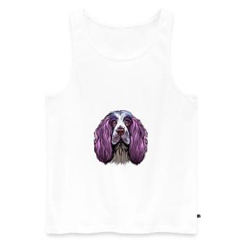 Englisch Springer Spaniel Hund Aquarell Illustrati - Männer Premium Bio Tank Top - Weiß - Vorne - AI Model Male 178 light (178cm)